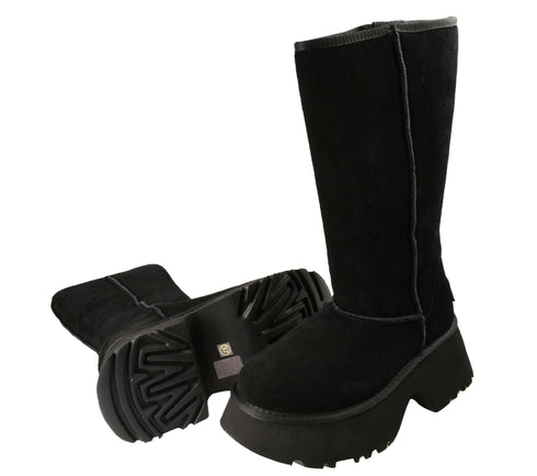 Cizme sport, dama, ANNA VIOTTI, D113-8, negru, piele intoarsa